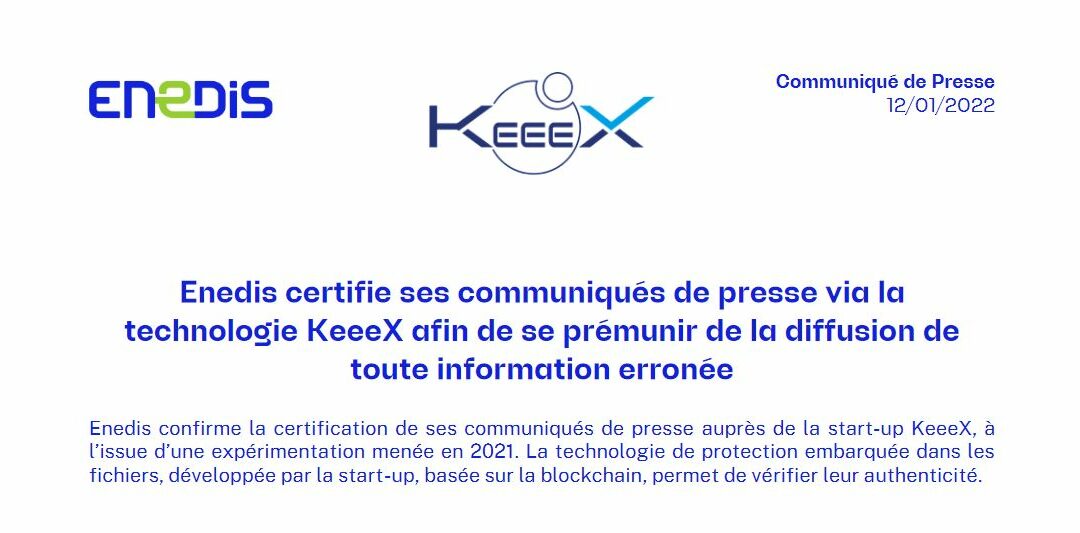 Enedis chooses KeeeX to secure its press releases